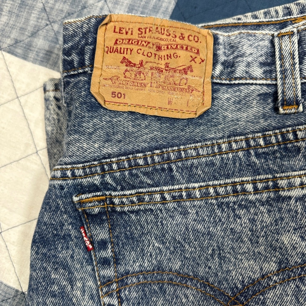 VTG 80s Levi's 501 Jeans *32x28.5 Acid Stone Wash Button Fly USA Rare Grunge Men - Picture 10 of 11